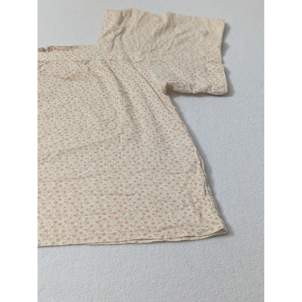 Madewell Top Large Yellow Beige Square Neck Ditsy Floral Cottage Prairie - Picture 6 of 12
